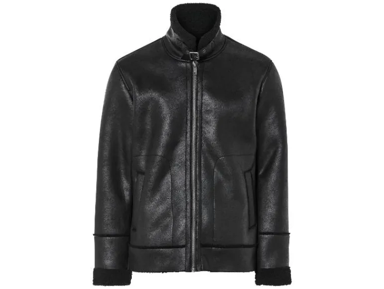 Heren bikerjack met imitatiebont<LIVERGY® Discount