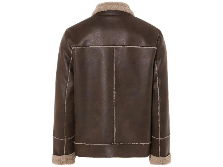 Heren bikerjack met imitatiebont<LIVERGY® Discount