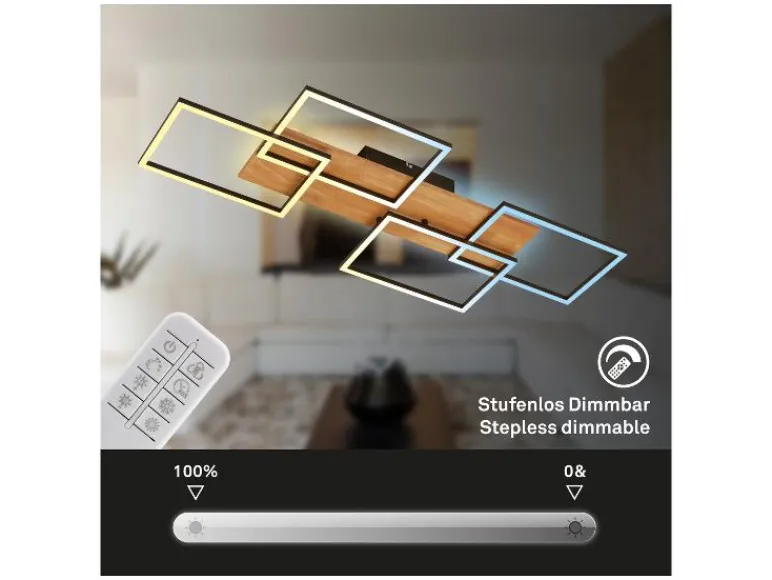 LED-plafondlamp met backlight<Briloner Outlet