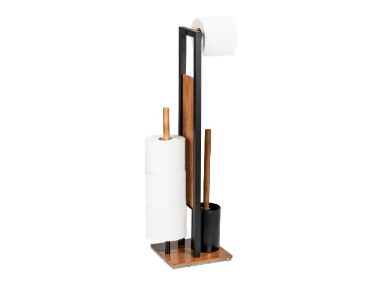 Toiletrolhouder met toiletborstel Rivalta Acacia<Wenko Best