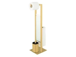 Toiletrolhouder met toiletborstel Rivalta Gold<Wenko Online