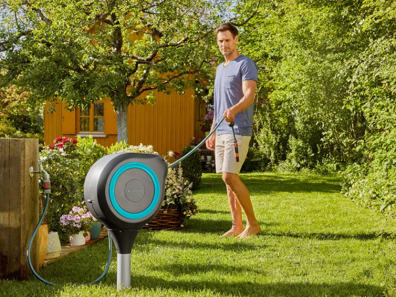Tuinslangbox RollUp M grijs/blauw<Gardena Outlet
