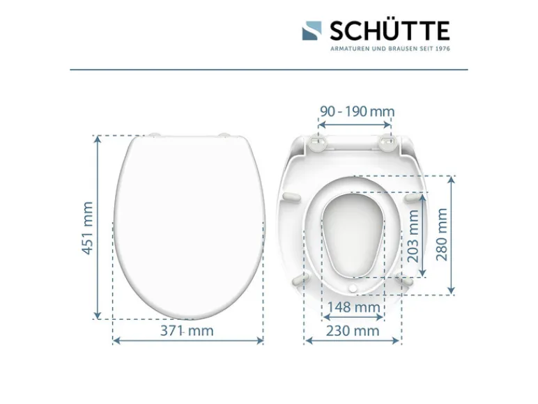 WC zitting duroplast FAMILY WHITE met soft-close-mechanisme en snelsluiting<Schütte Discount